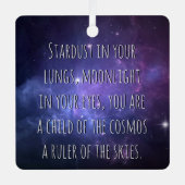 Light Warrior Cosmos Poem Metalen Ornament (Voorkant)