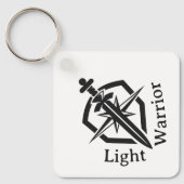 Light Warrior Sword And Shield Sleutelhanger (Voorkant)