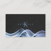 Light Wave and Stardust Monogram Blue ID781 Visitekaartje (Voorkant)