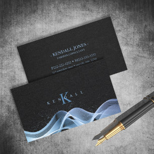 Light Wave and Stardust Monogram Blue ID781 Visitekaartje