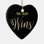 *~* Light Wins Gold Glitter Heart Ornament (Rechts)