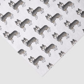 Light Wolf Gray Siberian Husky Cute Dog Pattern Tissuepapier (Detail)
