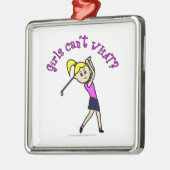 Light Woman Golfer Metalen Ornament (Links)