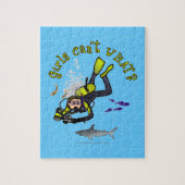 Light Woman Scuba Diver Legpuzzel (Verticaal)