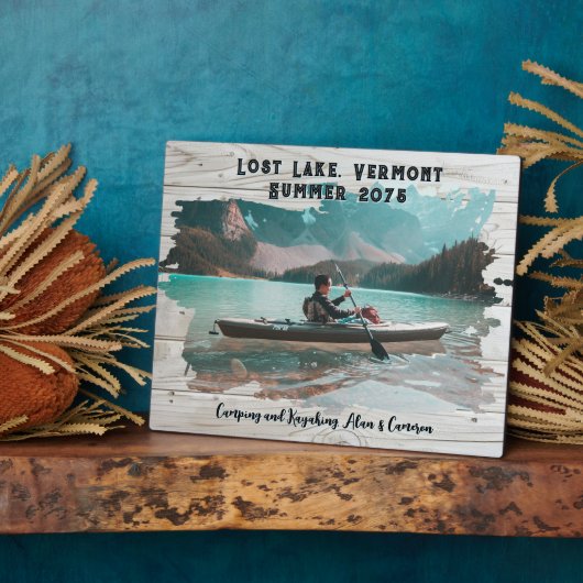 Light Wood Brushstroke Lijst Memory Keepsake Fotoplaat (Zijkant)