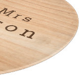 Light Wood Grain Custom Wedding Mr & Mrs Glass Snijplank (Hoek)
