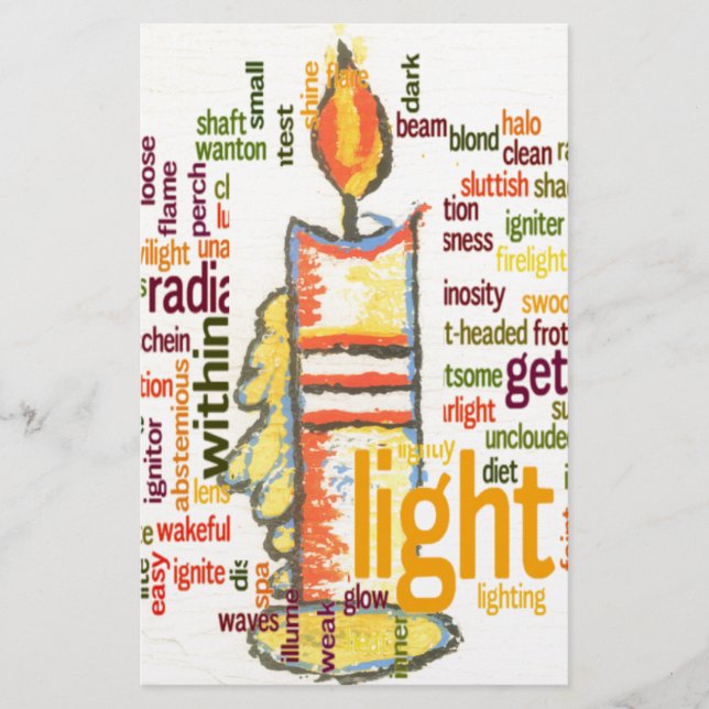 Light Word Cloud Art Print (Voorkant)