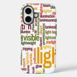 Light Word Cloud Art Print iPhone 16 Hoesje