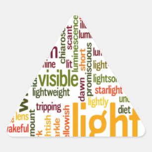 Light Word Cloud Art Print Driehoek Sticker