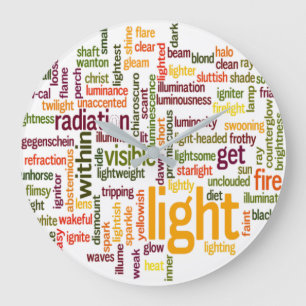 Light Word Cloud Art Print Grote Klok