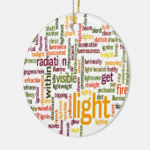 Light Word Cloud Art Print Keramisch Ornament (Links)