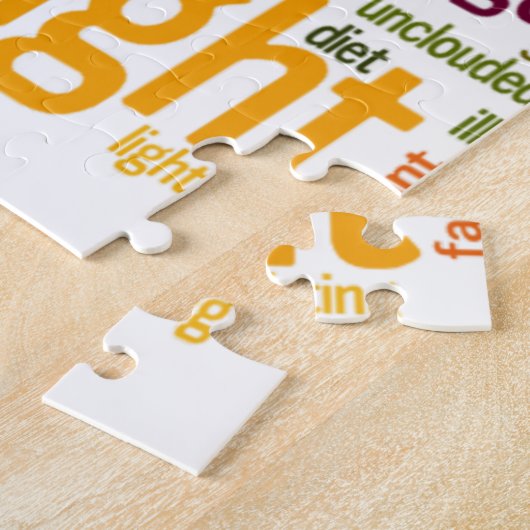 Light Word Cloud Art Print Legpuzzel (Zijkant)