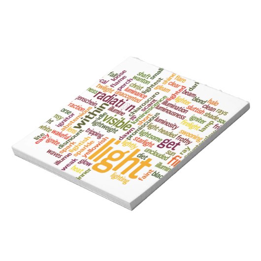 Light Word Cloud Art Print Notitieblok (Gedraaid)