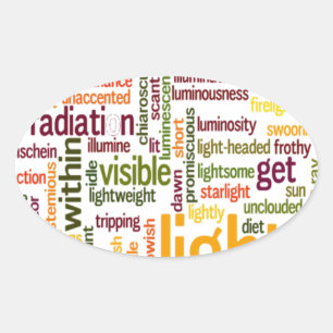 Light Word Cloud Art Print Ovale Sticker