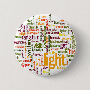 Light Word Cloud Art Print Ronde Button 5,7 Cm