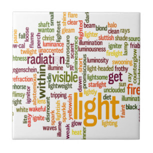 Light Word Cloud Art Print Tegeltje