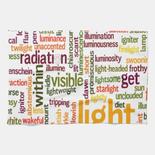 Light Word Cloud Art Print Theedoek (Horizontaal)