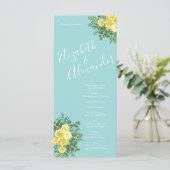Light Yellow Aqua Programmes de mariage Rose Turqu (Debout devant)