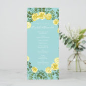 Light Yellow Aqua Programmes de mariage Rose Turqu (Debout devant)