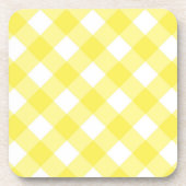 Light Yellow Classic Gingham Pattern Bier Onderzetter (Voorkant)