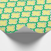 Light Yellow Emerald Green Whl Moroccan #4DS Cadeaupapier (Hoek)