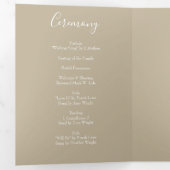 Light Yellow Khaki Ecru Roos Wedding Programs Drieluik Programma (Binnenzijde eerst)