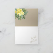 Light Yellow & Khaki Ecru Weddenschap Bedankt (Binnen)