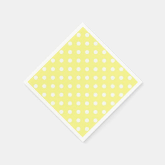 Light Yellow White Polka Dots Pattern Servetten (Hoek)