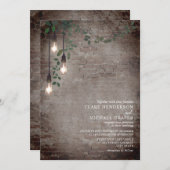 Lightbulb Botanical Garland Industrial Brick Kaart (Voorkant / Achterkant)