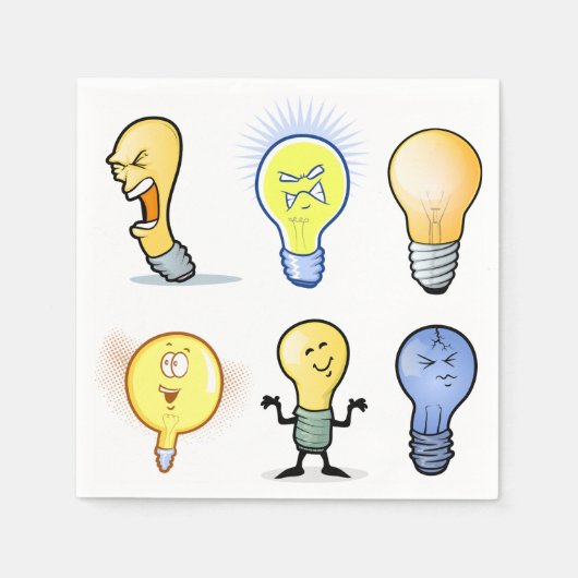 Lightbulb Characters Papieren servetten (Voorkant)