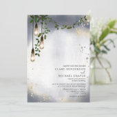 Lightbulb Greenery Garland Waterverf Wedding Kaart (Staand voorkant)