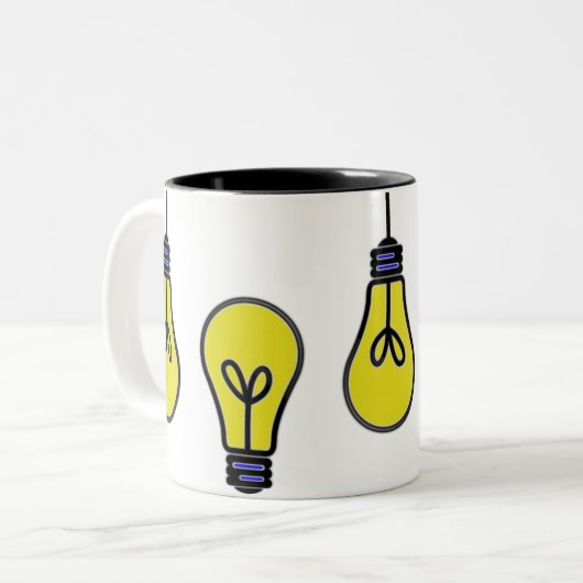 Lightbulb Idee-ontwerp Tweekleurige Koffiemok (Voorkant links)