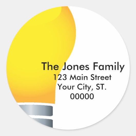 LightBulb Ronde Sticker (Voorkant)