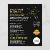 Lightbulb schets ontwerp, elektricien Adverteren Flyer (Voorkant)