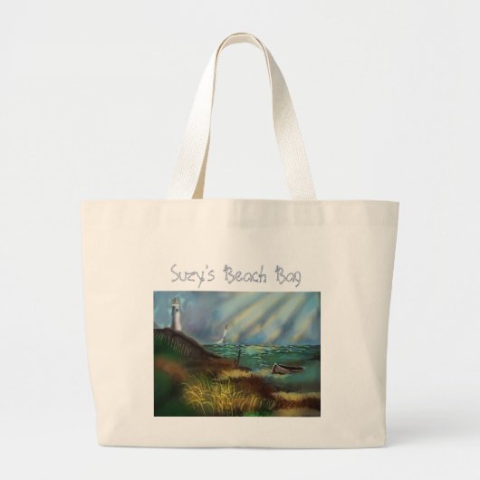 Lighthouse Beach Bag Grote Tote Bag (Voorkant)