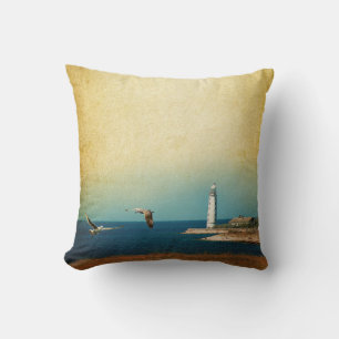 Lighthouse Beach Scene Gooi Couch Kussen