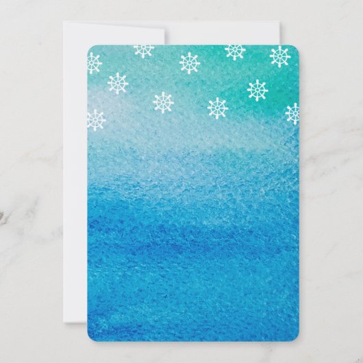 Lighthouse Beach Waterverf Handgeschilderde uitnod Kaart (Achterkant)