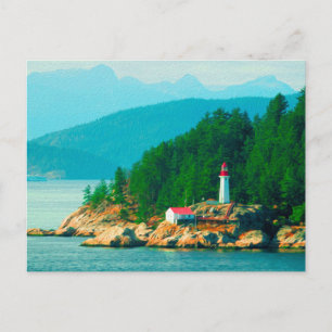 Lighthouse Berg Schilderij Vancouver BC Briefkaart
