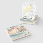 Lighthouse By The Sea Stenen Onderzetter (Zijkant)