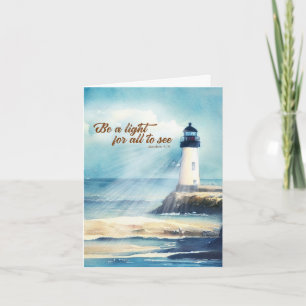 Lighthouse Christelijke Schrift Mattew Wees een Li Notitiekaartje