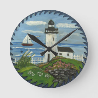 LIGHTHOUSE CLOCK PRIMITIVE DESIGN RONDE KLOK