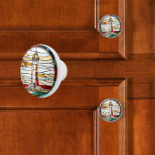 Lighthouse Faux Glas in lood Keramische Knop