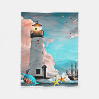 lighthouse fleece deken