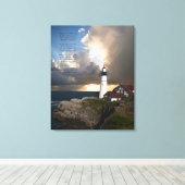 Lighthouse Inspirerend Citaat Verrekend Canvas Dru Afdruk (Insitu (Houten vloer))