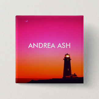LIGHTHOUSE NAME TAG VIERKANTE BUTTON 5,1 CM
