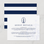 Lighthouse Nautical | Bruiloftsgast Informatiekaartje (Voorkant / Achterkant)