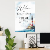 Lighthouse Nautical Welkom Poster (Thuiskantoor)