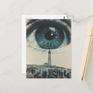 Lighthouse Oogbal Surreal Vintage Briefkaart