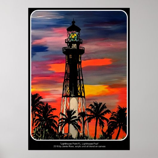 'Lighthouse Point FL, Lighthouse Pop' schilderen o Poster (Voorkant)