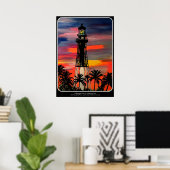 'Lighthouse Point FL, Lighthouse Pop' schilderen o Poster (Thuiskantoor)